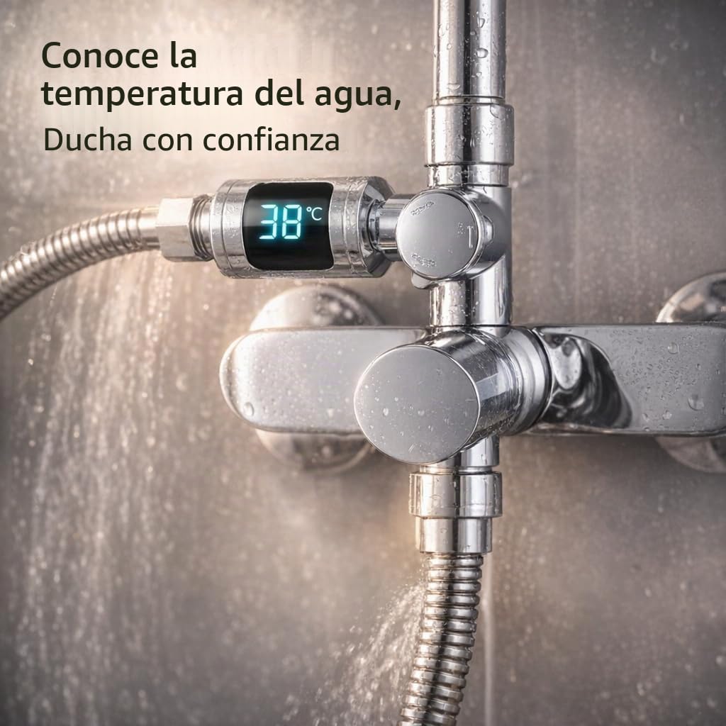 Termómetro de Ducha, Termómetro de Agua de ABS, Monitor de Temperatura para el Hogar, Cocina, Baño, Bañera