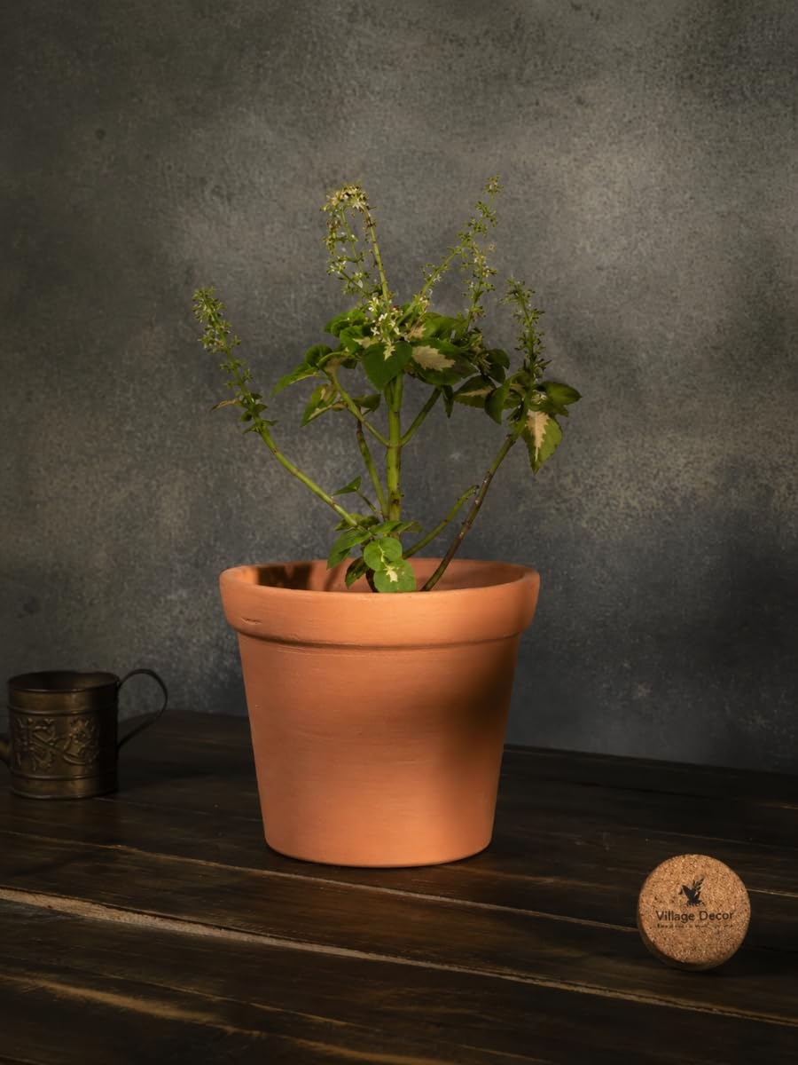 Pot de fleurs en terre cuite marron Village Decor 15x12 cm pour plante