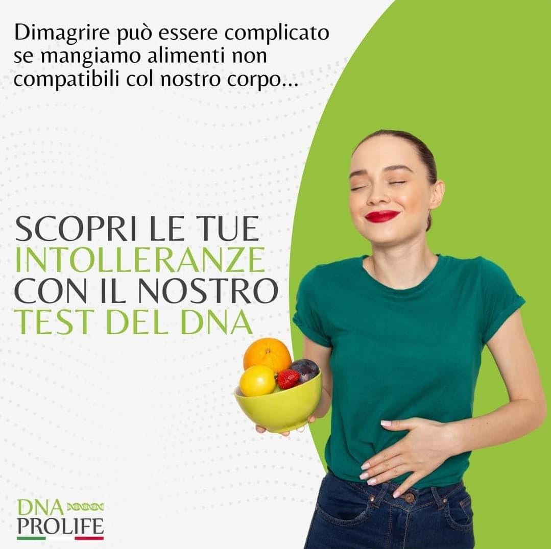 DIENNEA Prolife - Test per Intolleranza a Glutine e Lattosio con Ricettario di 300 Pagine - Scopri come migliorare il tuo benessere - Made in Italy