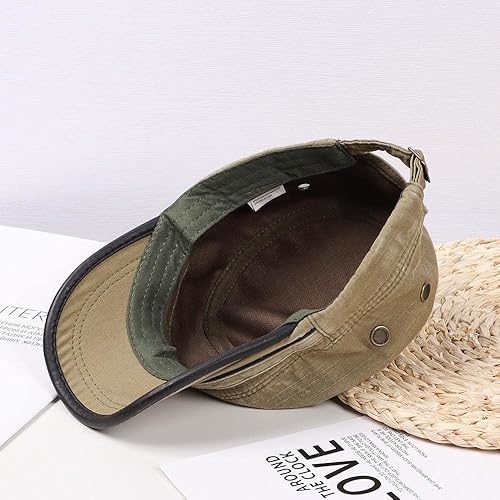 Miniatura 6 de Andy's Orchids Gorra de béisbol para hombre, gorra de béisbol de mezclilla para hombre, gorra de algodón para cadete, gorra militar transpirable