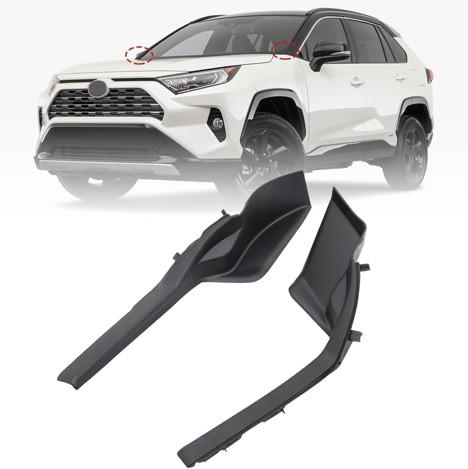 Priprilod Cowl Cover Seal Right & Left Compatible With Toyota RAV4 2019-2024 Compatible With Toyota RAV4 Prime 2021-2024 Front Hood Seal #53866-0R052 538670R052