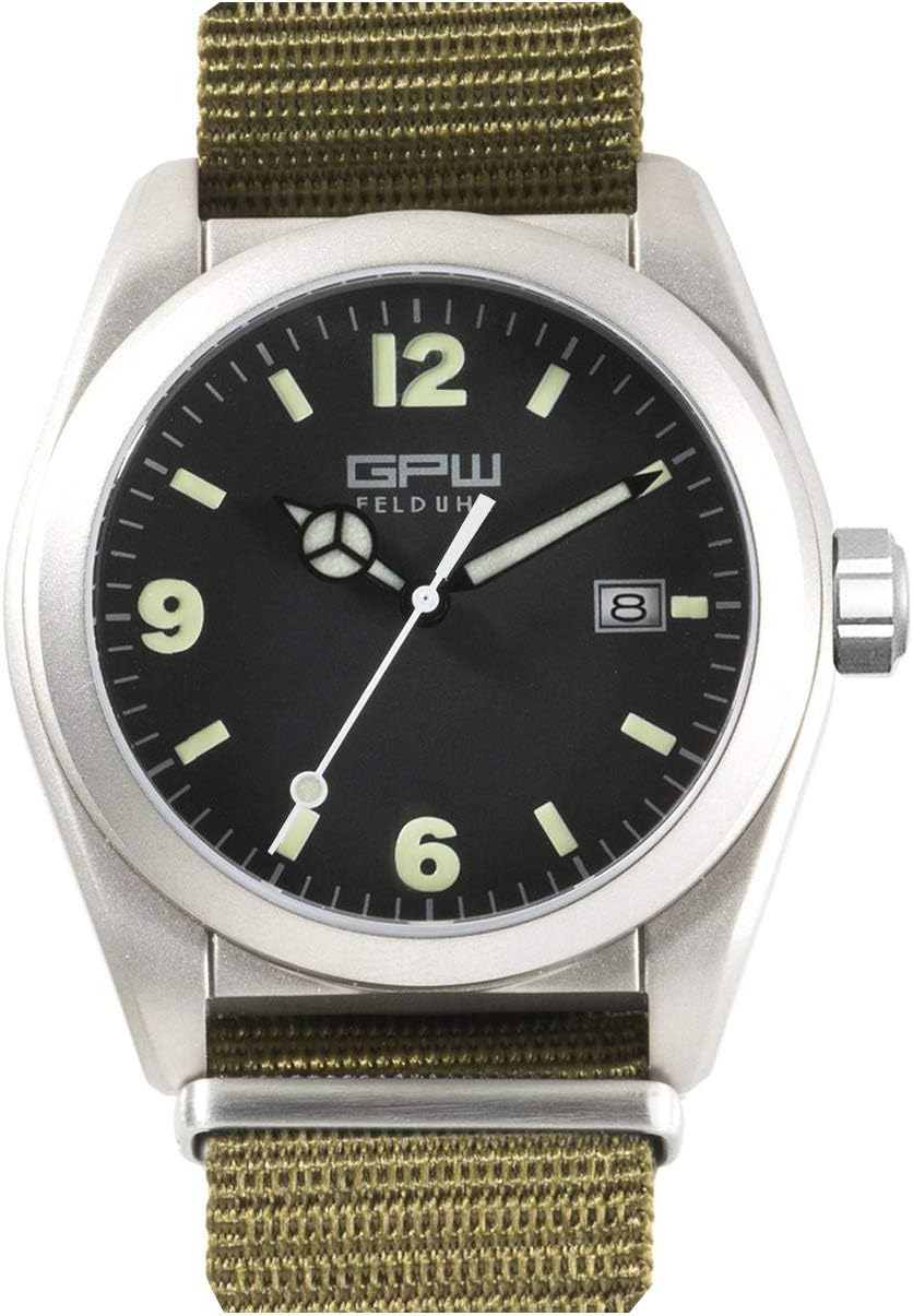 German Military Titanium Fieldwatch GPW. Automatic Movement. 200M W/R. Domed Sapphire Crystal.