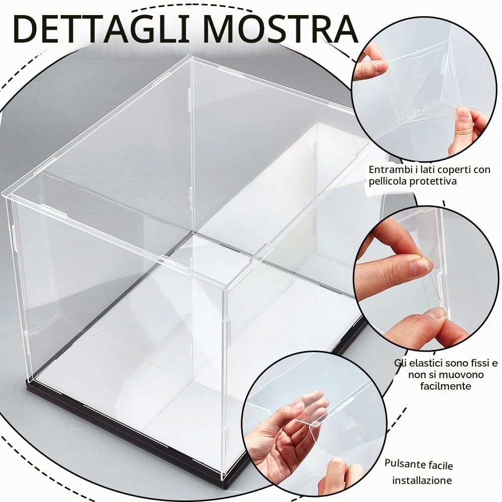 NBEADS Vetrina Espositiva per Cappelli Trasparente, Espositore per Cappellino Da Baseball, Espositore Rettangolare Trasparente per Baseball, Cappellini Da Football, Mini Casco, 26.4x21.1x21.5cm