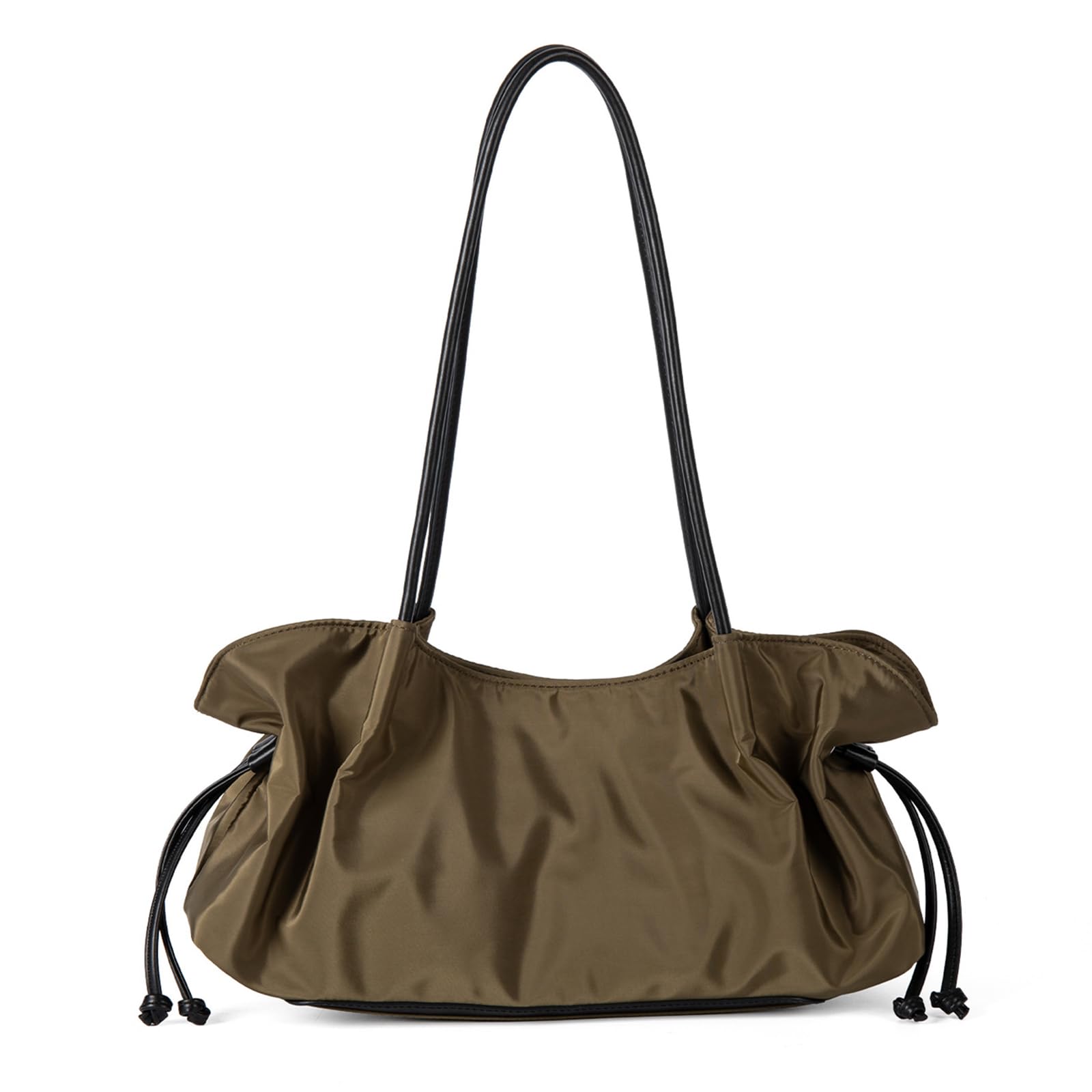 Bolso de hombro versátil de nailon con cordón para mujer