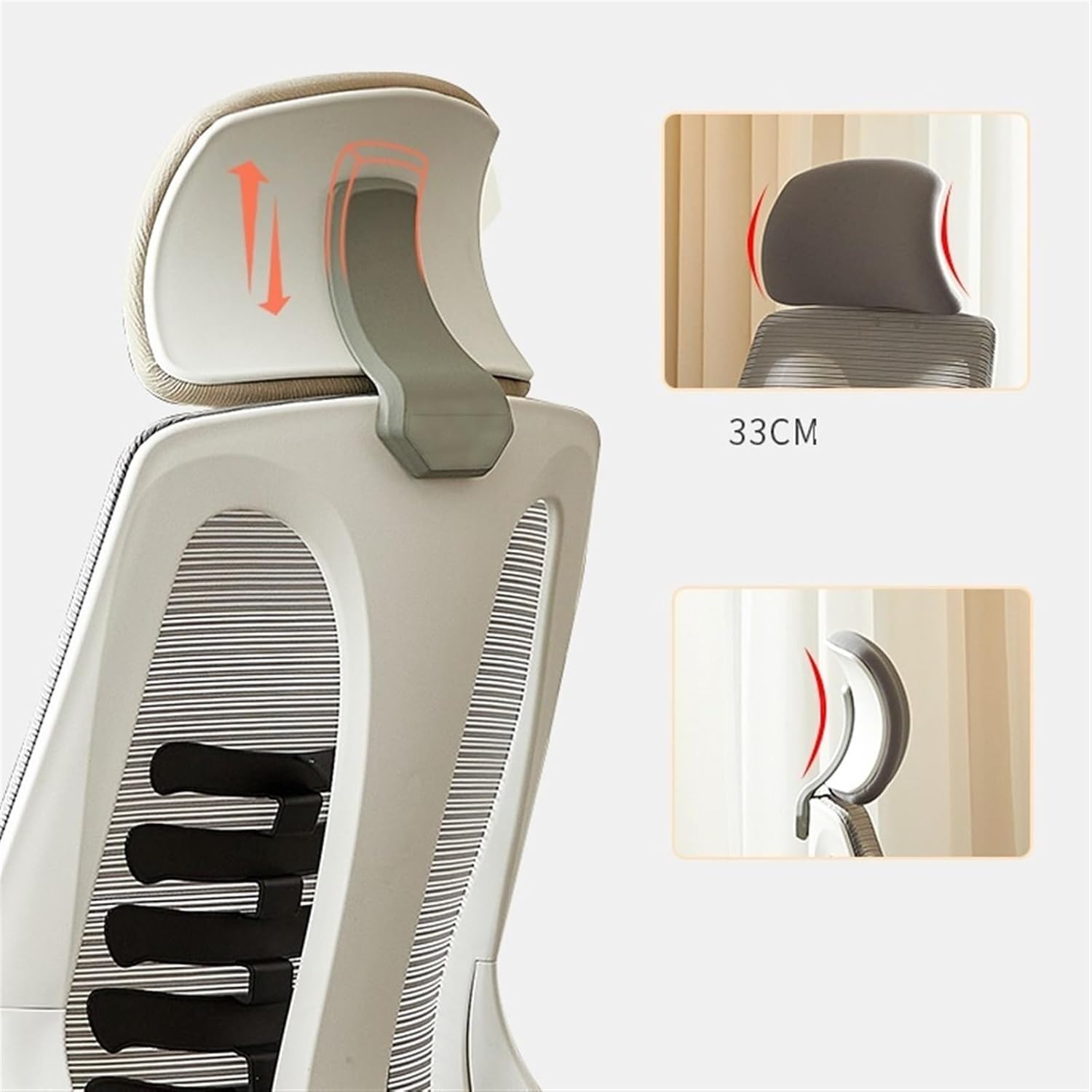 コンピューターチェア オフィスチェア 人間工学 快適 背もたれ 回転式 自宅学習デスク 調節可能なアームレストとキャスター付き エグ