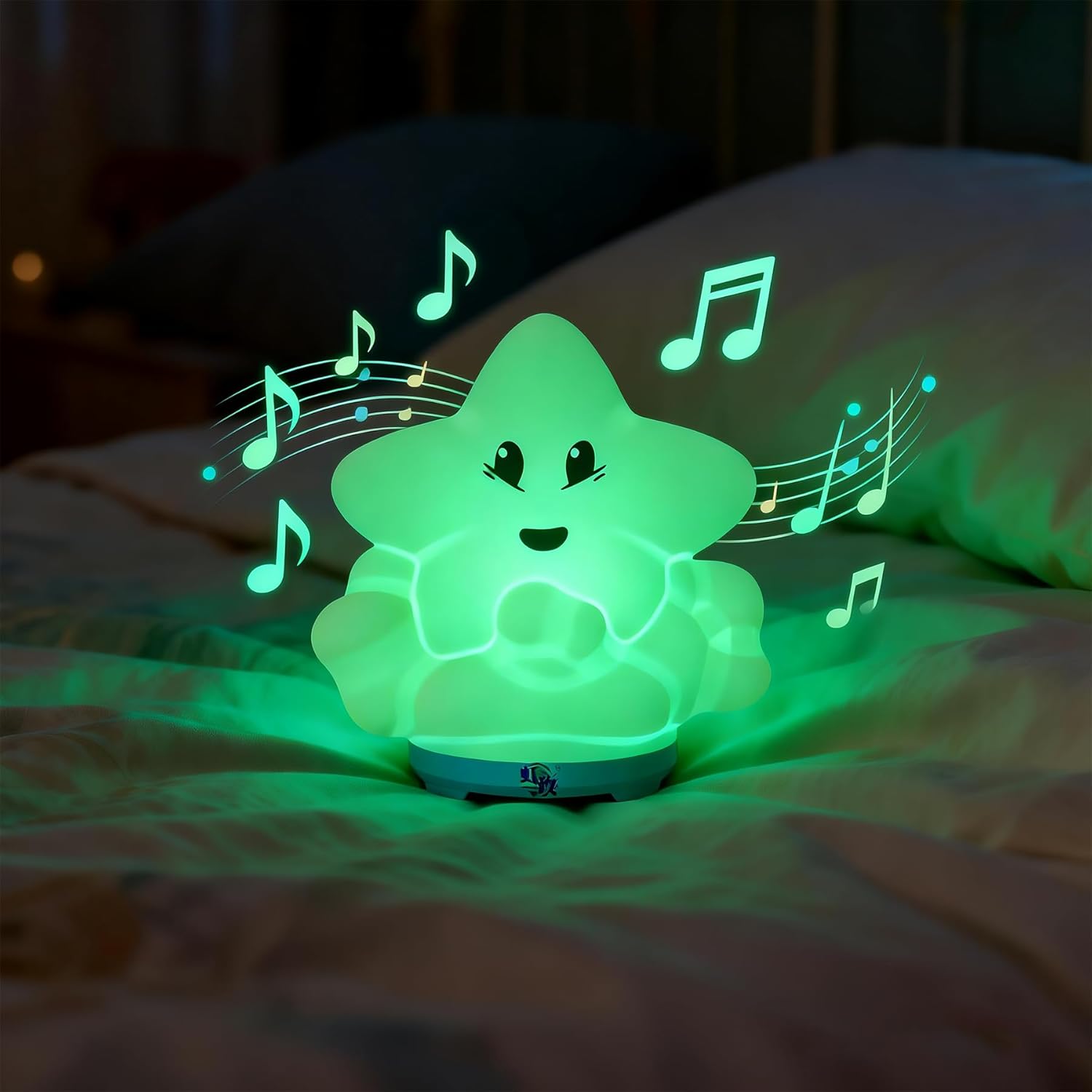 wapentake Cute Bunny Night Light for Kids, 16 Colors Changing Baby Night Light with Bluetooth Speaker & Music, APP Control Rechargeable Nursery Night Light, Smart Alarm Clock Wake Up Light, Lamp Gift