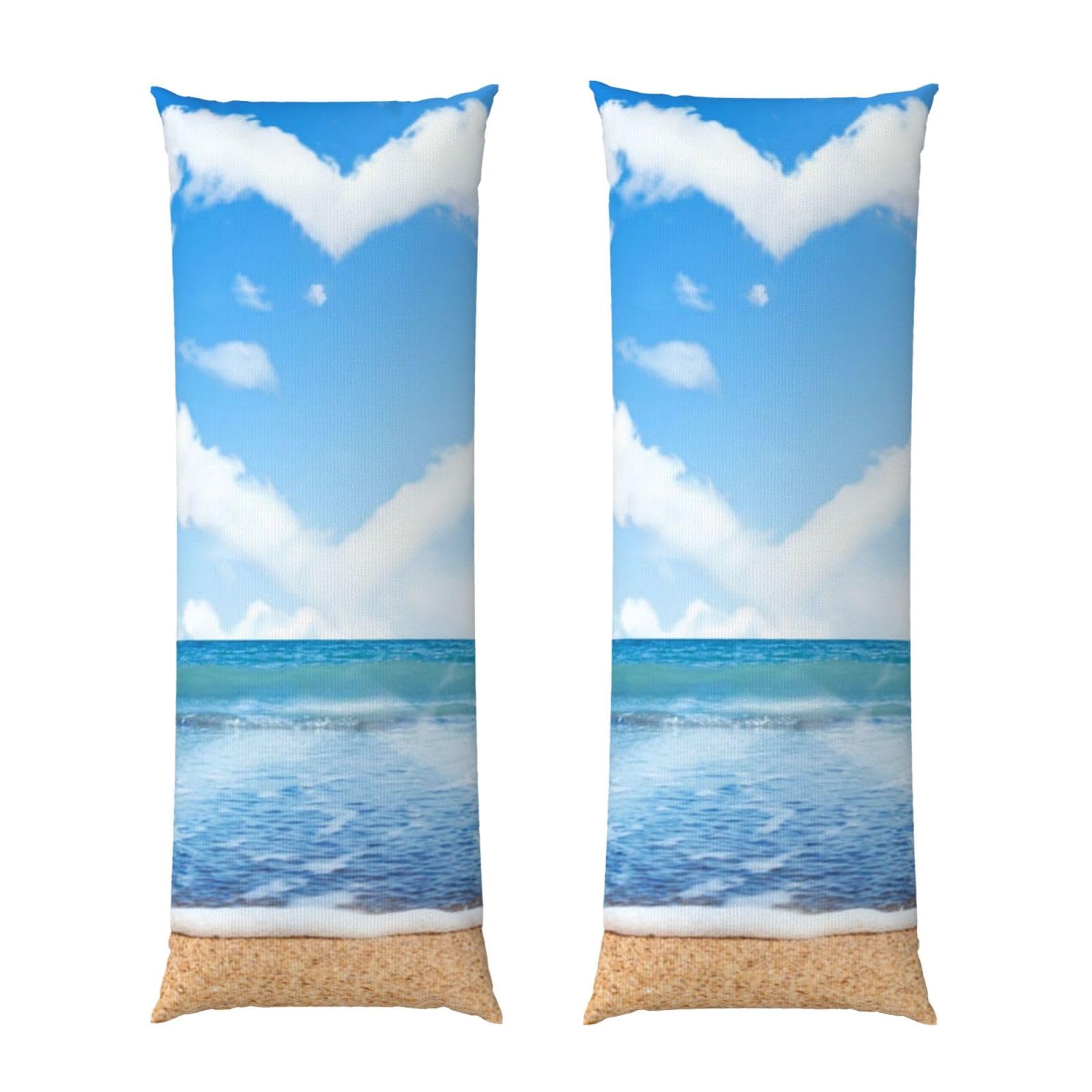Taie d'oreiller coeur plage romantique pour s'évader chaque soir au coucher
