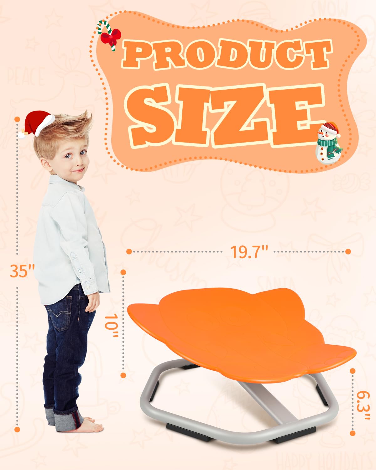 FAHKNS Spinning Chair for Autistic Kids?Spinning Chair, Sensory Chair for Kids, Autism ADHD Chairs, Metal Base Non-Slip Indoor and Outdoor Activity Toys