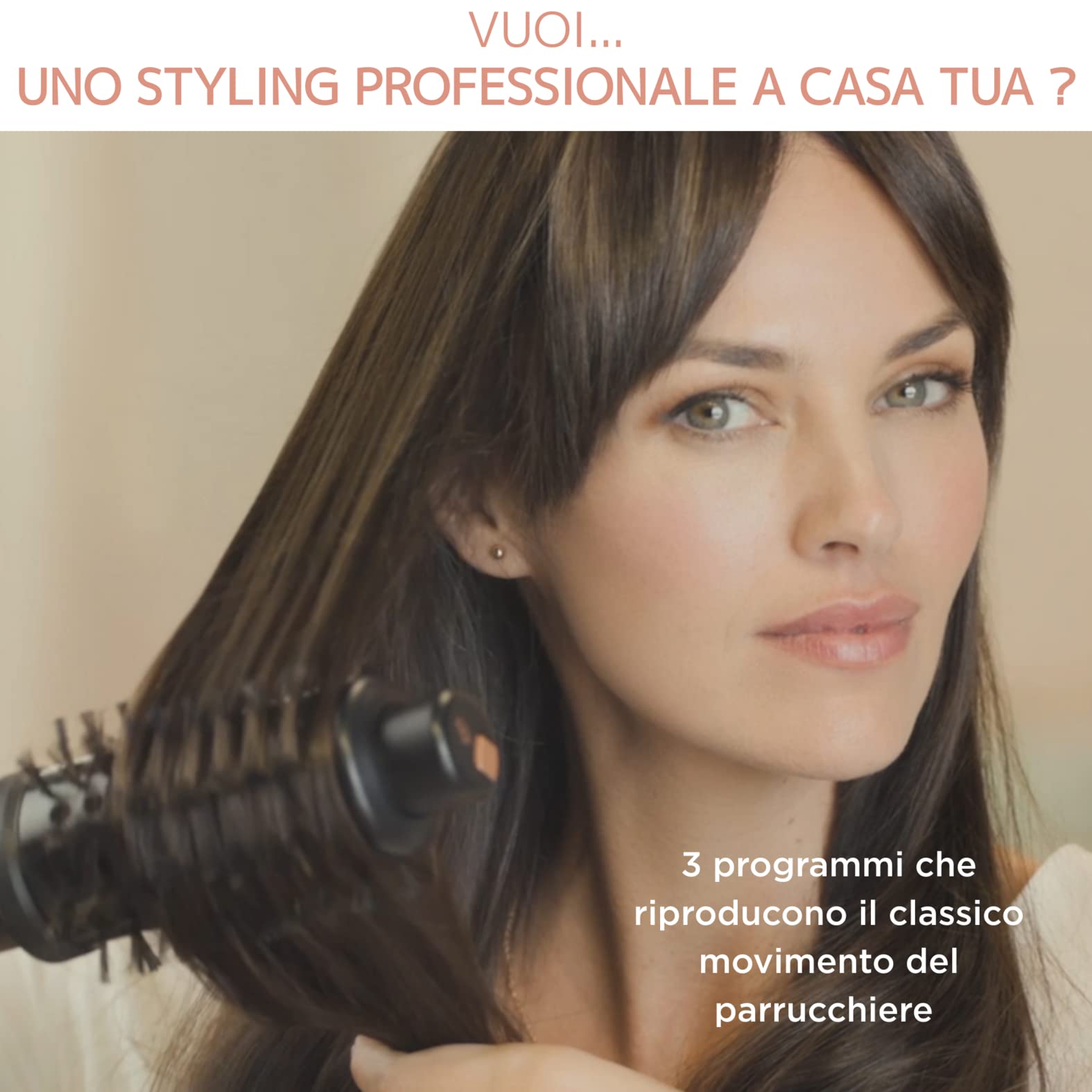 Rowenta Ultimate Experience Spazzola Rotante, 630-750 W, per Capelli Sottili, Spessi, Lunghi, Corti e Frange, Styler con 3 Spazzole in Ceramica, Generatore di Ioni e Setole alla Pro-cheratina, CF9620