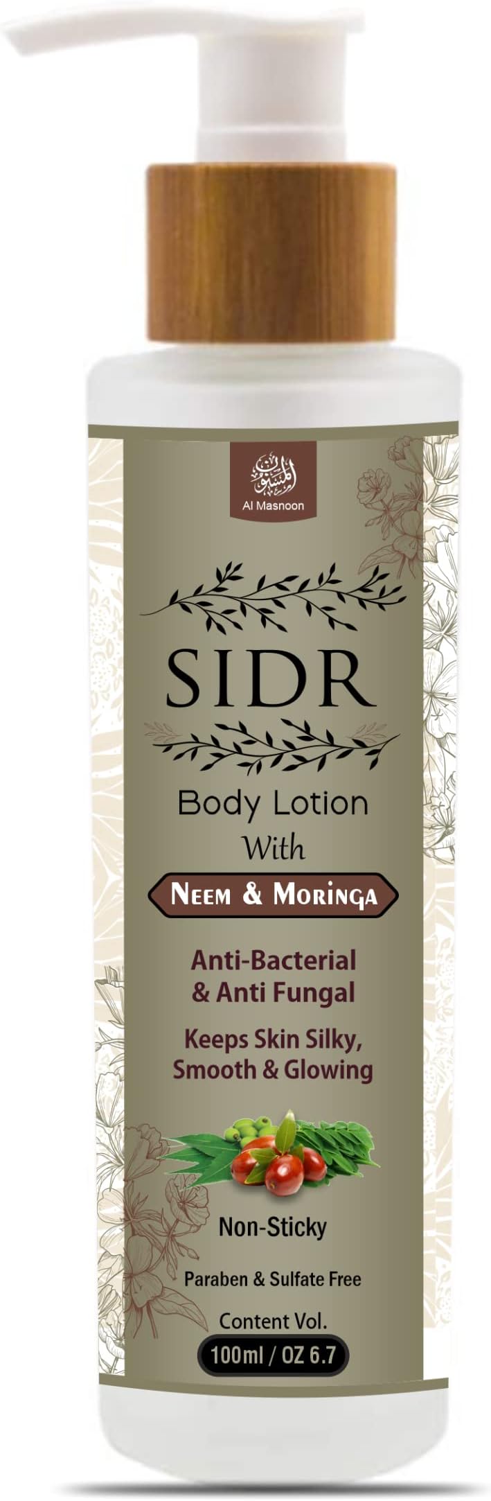 Sidr Body Lotion with Moringa & Neem/Keeps Skin Silky & Smooth/Paraben & Sulfate Free/100ml (pack of 1)