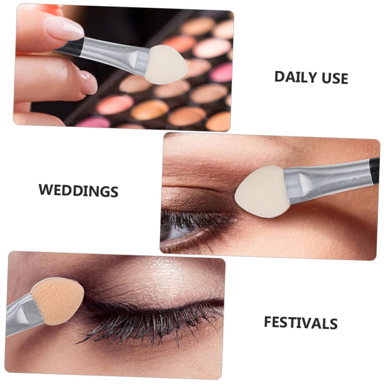 SOESFOUFU 4sets Eye Shadow Applicators Doubleended Brush Set Perfect for Eye Makeup Small Makeup Brush for Women 24pcs*4