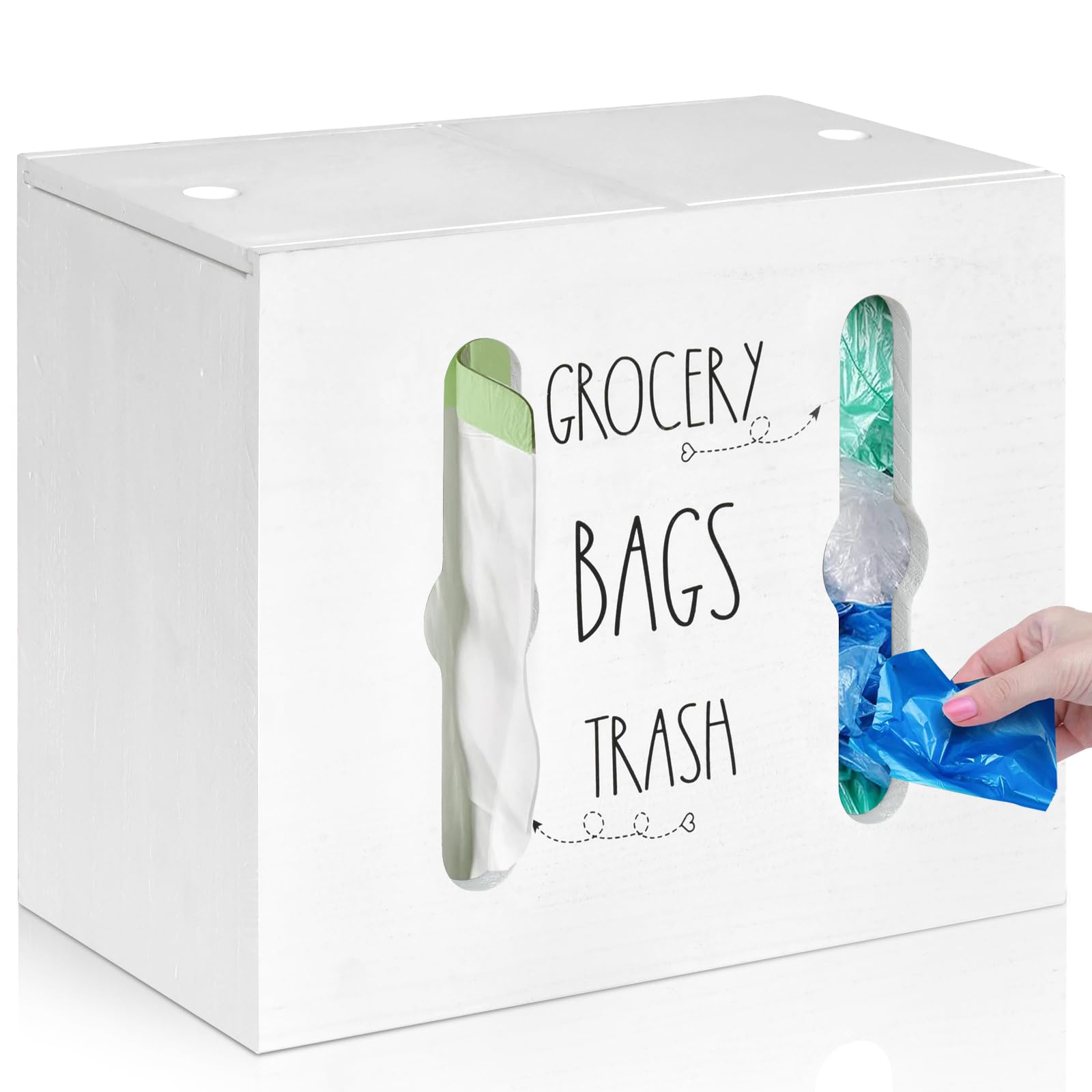 SOWA Wooden Grocery Plastic Bag Holder and Trash Bag Dispenser, in  Plastic Bag Dispenser for Grocery and Garbage Bags, Wall-mount Trash Bag  Roll