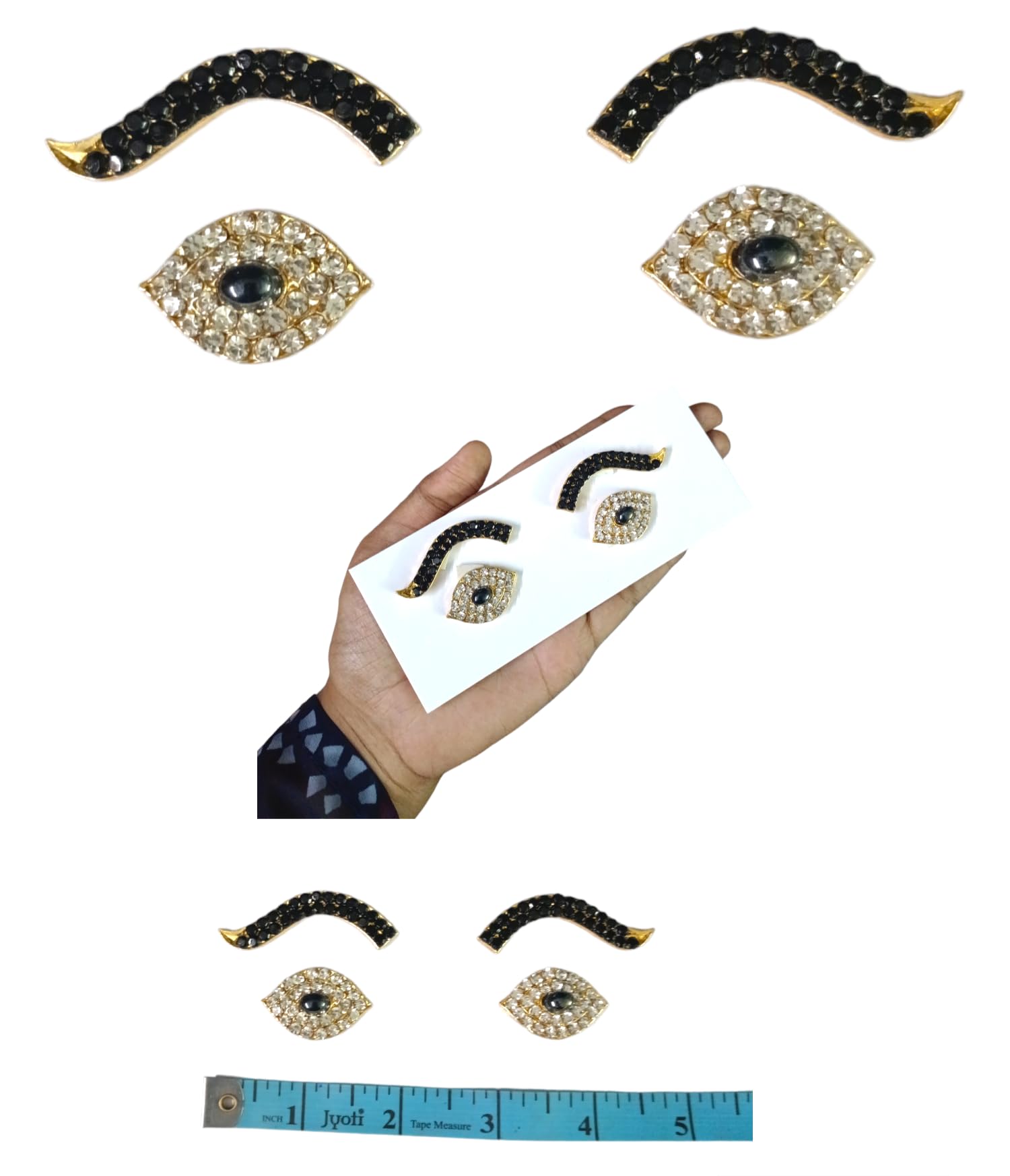 generic Pranaam product Deity eyes stone studded eyes for gods and goddesses (med01)-picture-27