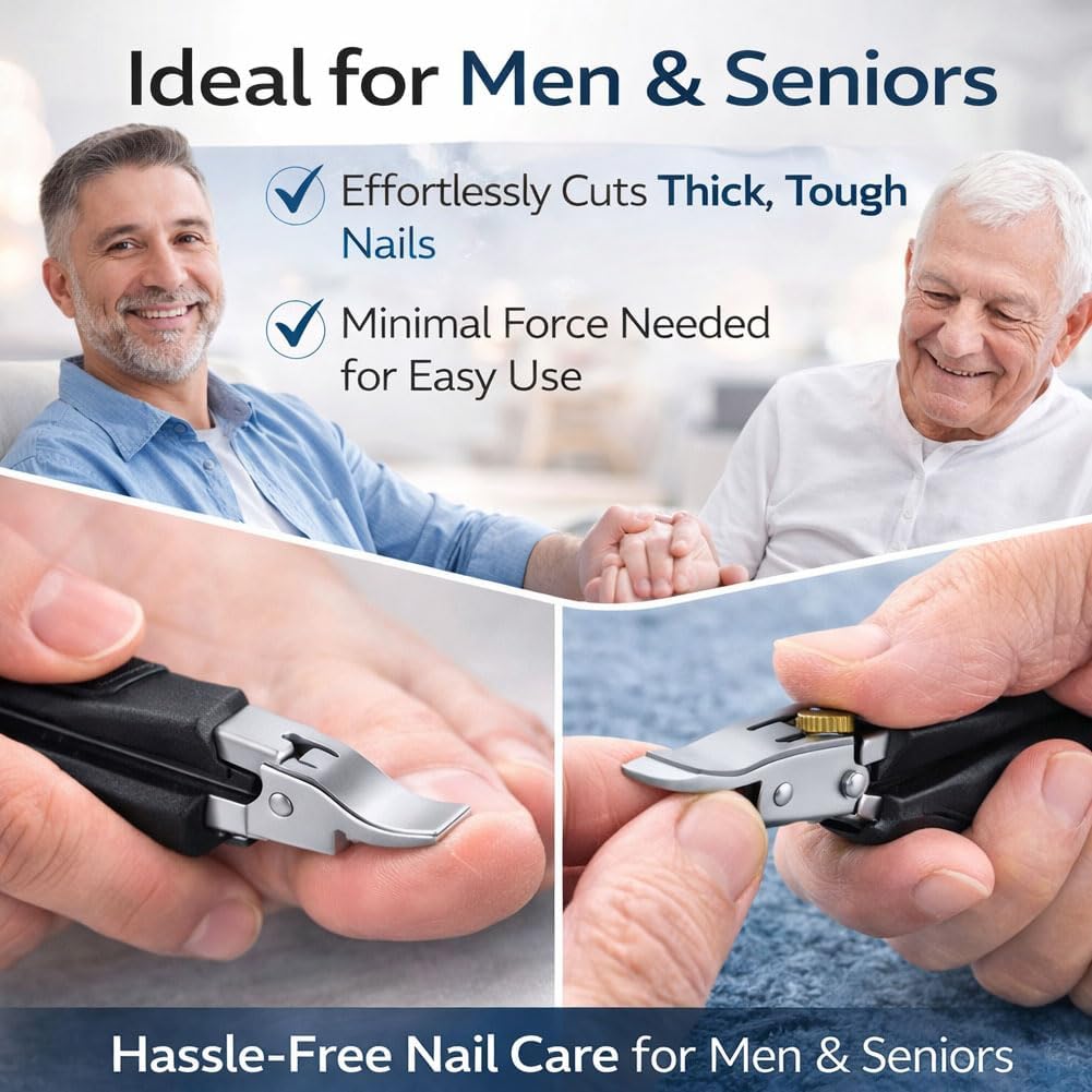 Black Anti-Slip Grip Gear Lock Nail Clipper Set, 25° Angle Eagle Beak Nail Clippers, Three Sets of Household Multifunctional Anti-Splash Nail Clippers for Precise Access to Nail Grooves (3Pcs)