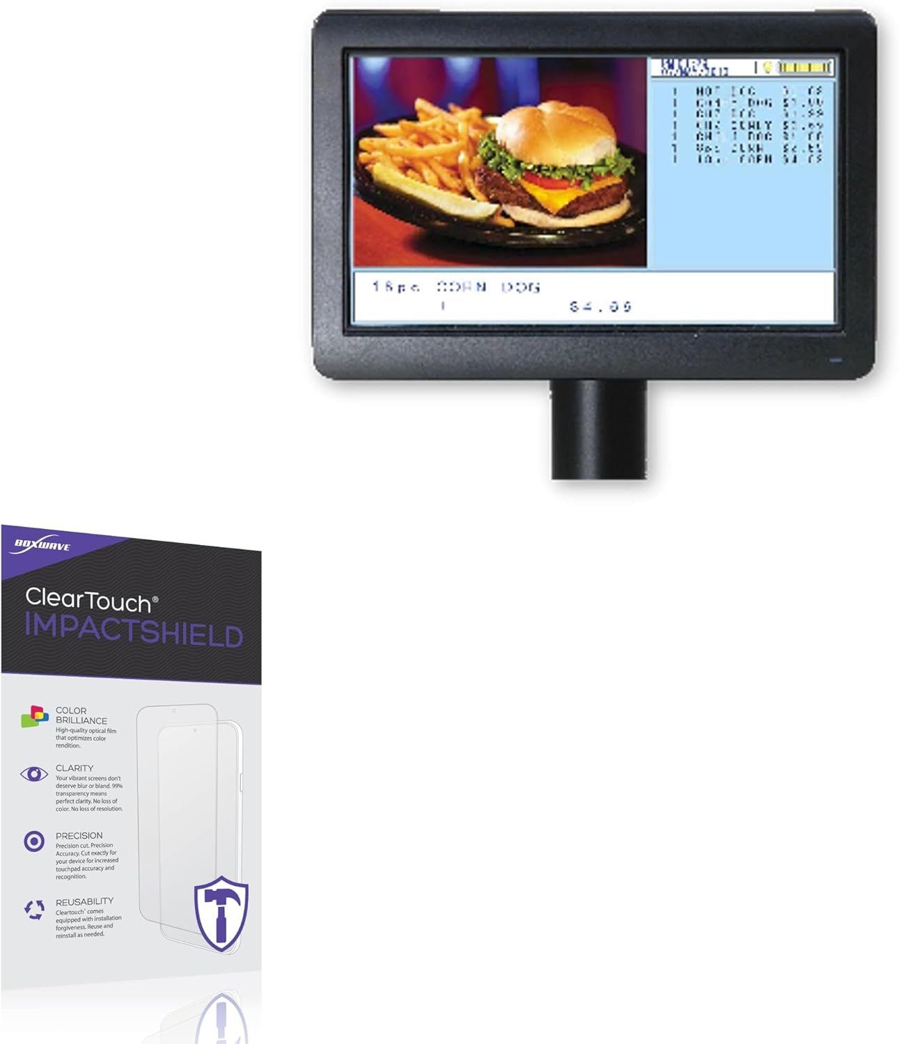 BoxWave Screen Protector Compatible with Sam4s Pole Display (7 in) - ClearTouch ImpactShield (2-Pack), Impenetrable Screen Protector Flexible Film