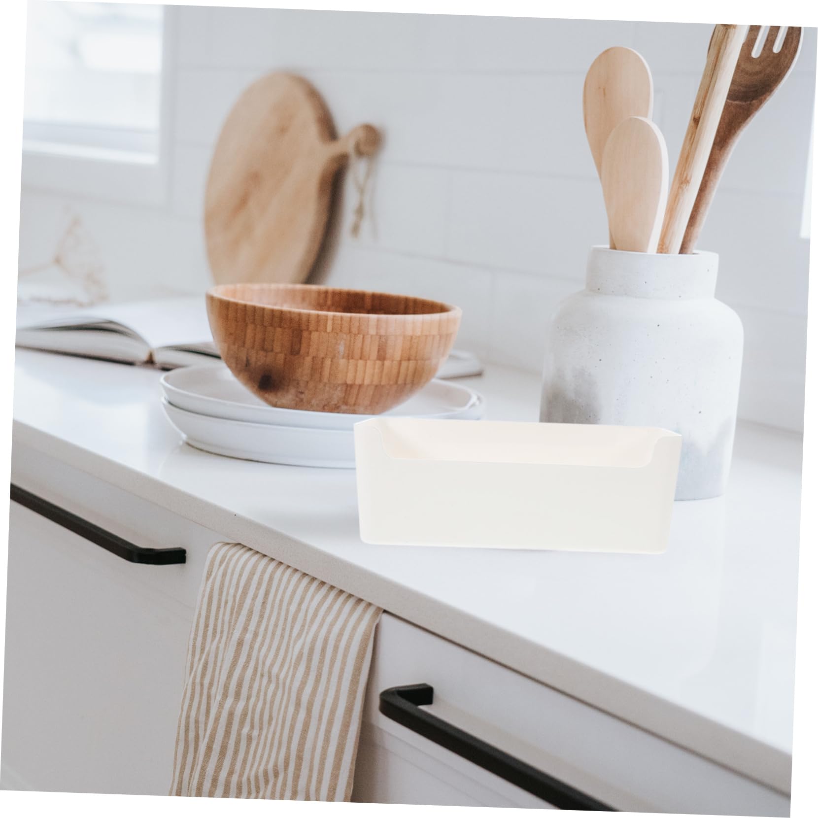 Contenitori Organizer Cucina in Plastica Bianca 8 Pezzi | Cassetto e Armadio, Divisori per Cucina, Pratici e Versatili, Ottimizzano lo Spazio