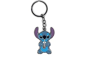 Delightful Stitch Keychain: A Stitch with Boba to Brighten Your Keys