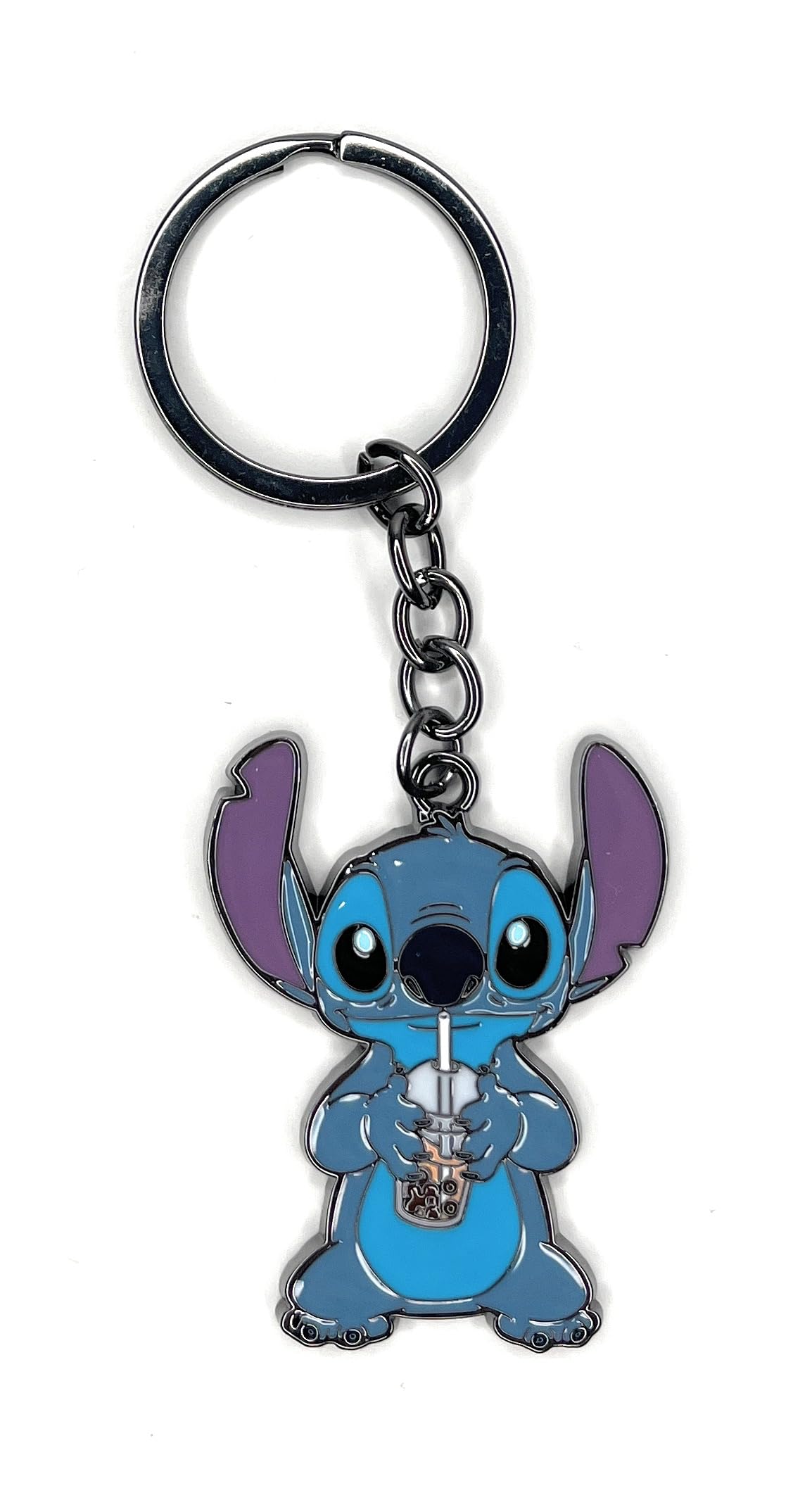 Disney Stitch Keychain (Stitch with Boba), Blue, S