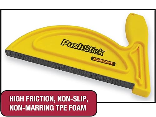 Miniatura 7 de Milescraft 3405 GrabberPLUS - Bloque de empuje para sierras de mesa, mesas de enrutador, sierras de cinta y juntadores, amarillo y palo de empuje