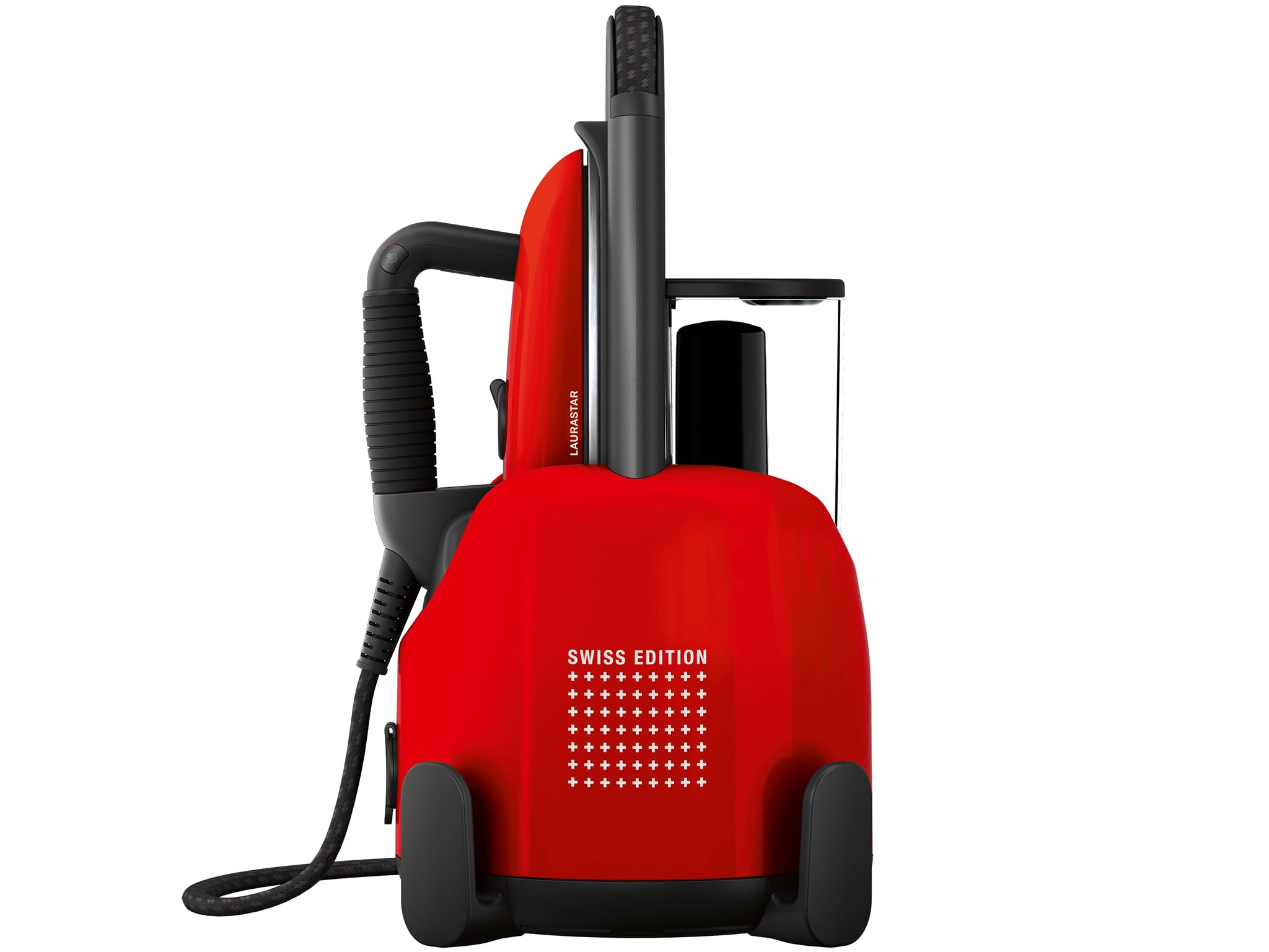 Generador de vapor - LAURASTAR - Lift Swiss Limited Edition - 2200 W - Rojo | Desarruga, Plancha y limpia, Vapor higiénico, Depósito de agua extraíble, Planchado vertical