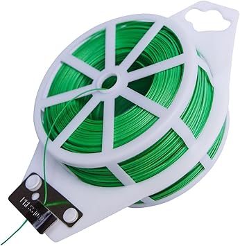 Plant Twist Ties Garden Wire - 2-Pack 656FT Heavy Duty Green Plant Ties with Cutter for Climbing Vines - Reusable Coated String for Outdoor Tomato Tree Training & Indoor Cable Support