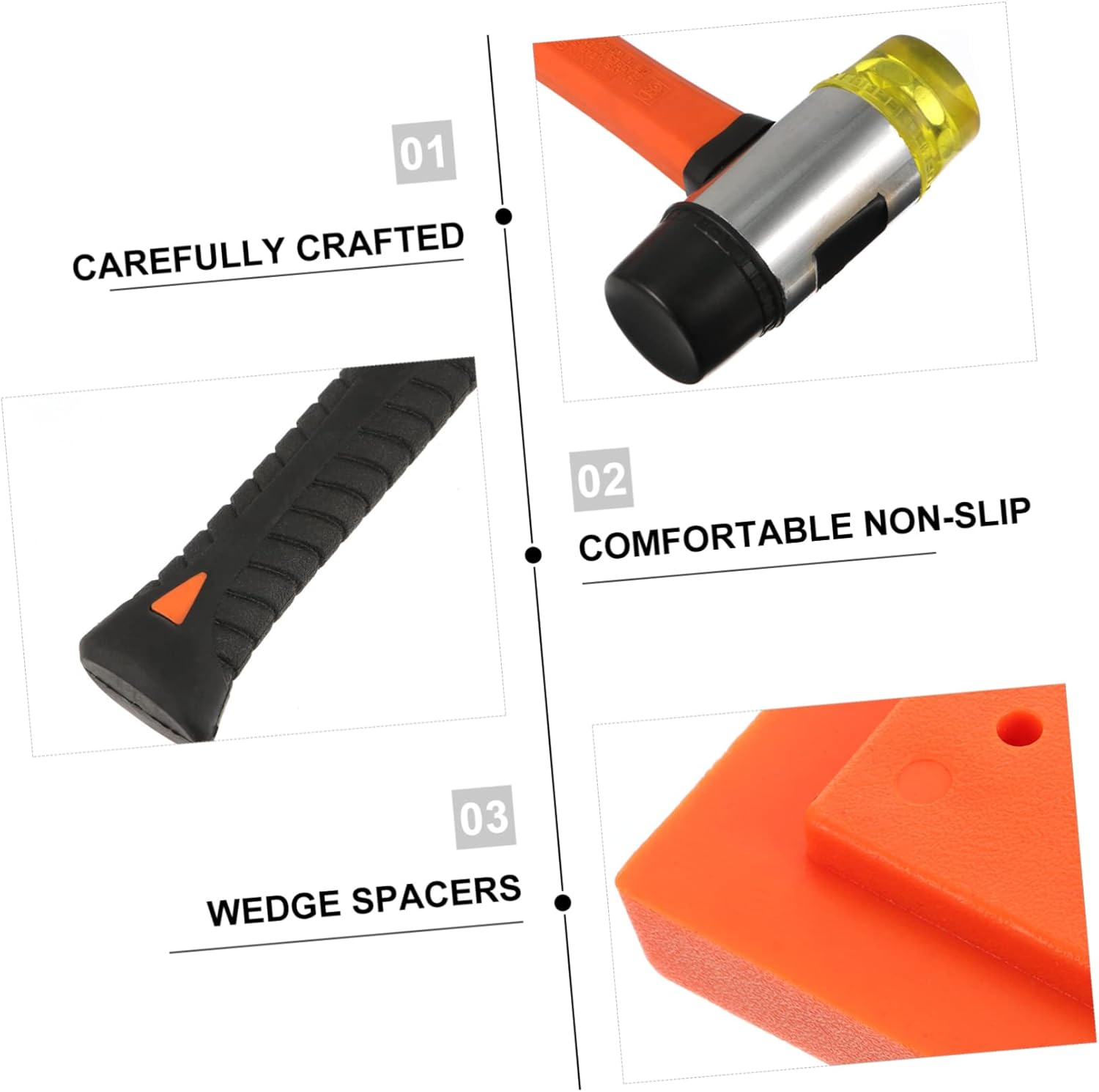 jojofuny 1set Laminate Wood Flooring Installation Tool Kit Tapping Block Heavy Duty Pull Bar and Spacers for Quick and Accurate Home Flooring Assembly