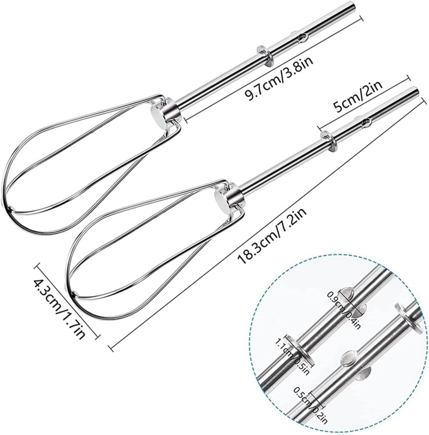 ALturn Compatible for Kitchen Aid Hand Mixer Attachments, Replacement Egg Beaters Compatible for Mixmaster Model Replaces: W10490648 KHM2B