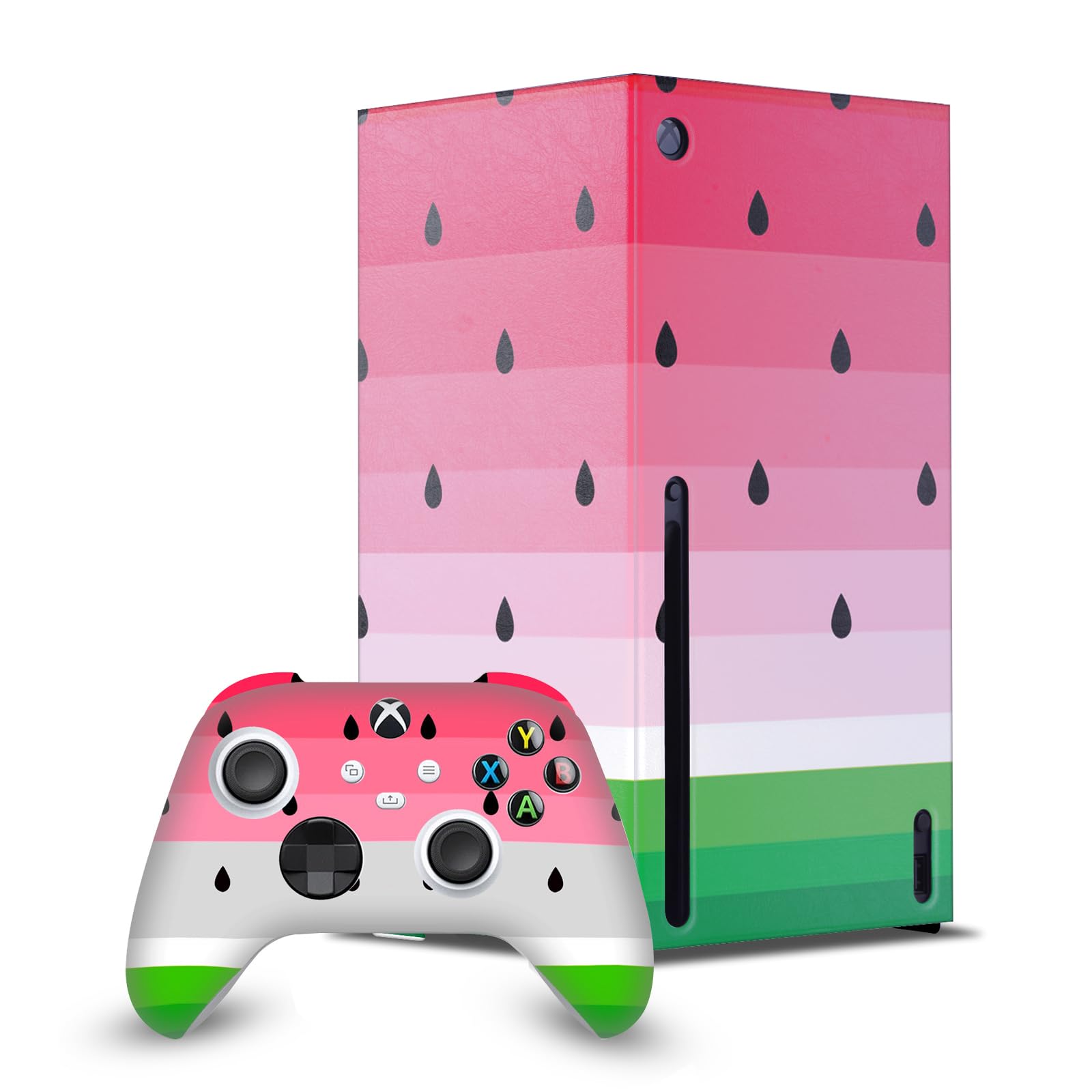 Head Case Designs Sous Licence Officielle Haroulita Pastèque Mix Art Enveloppement De Console De Jeu Et Skins Pour Manette De Jeu Ensemble compatible avec Xbox Series X