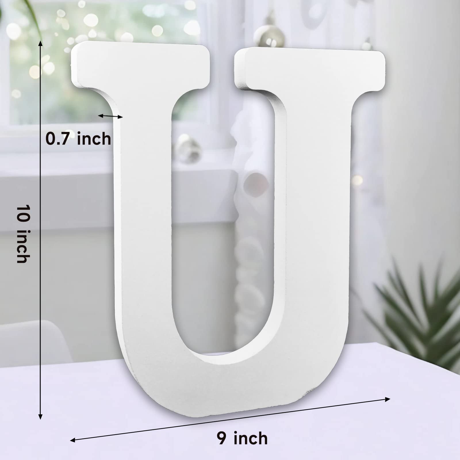 AOCEAN Letras de madera grandes blancas de 10 pulgadas, letras de madera sin terminar para decoración de pared, letras decorativas de pie, decoración de tablero para manualidades, proyectos de fiesta