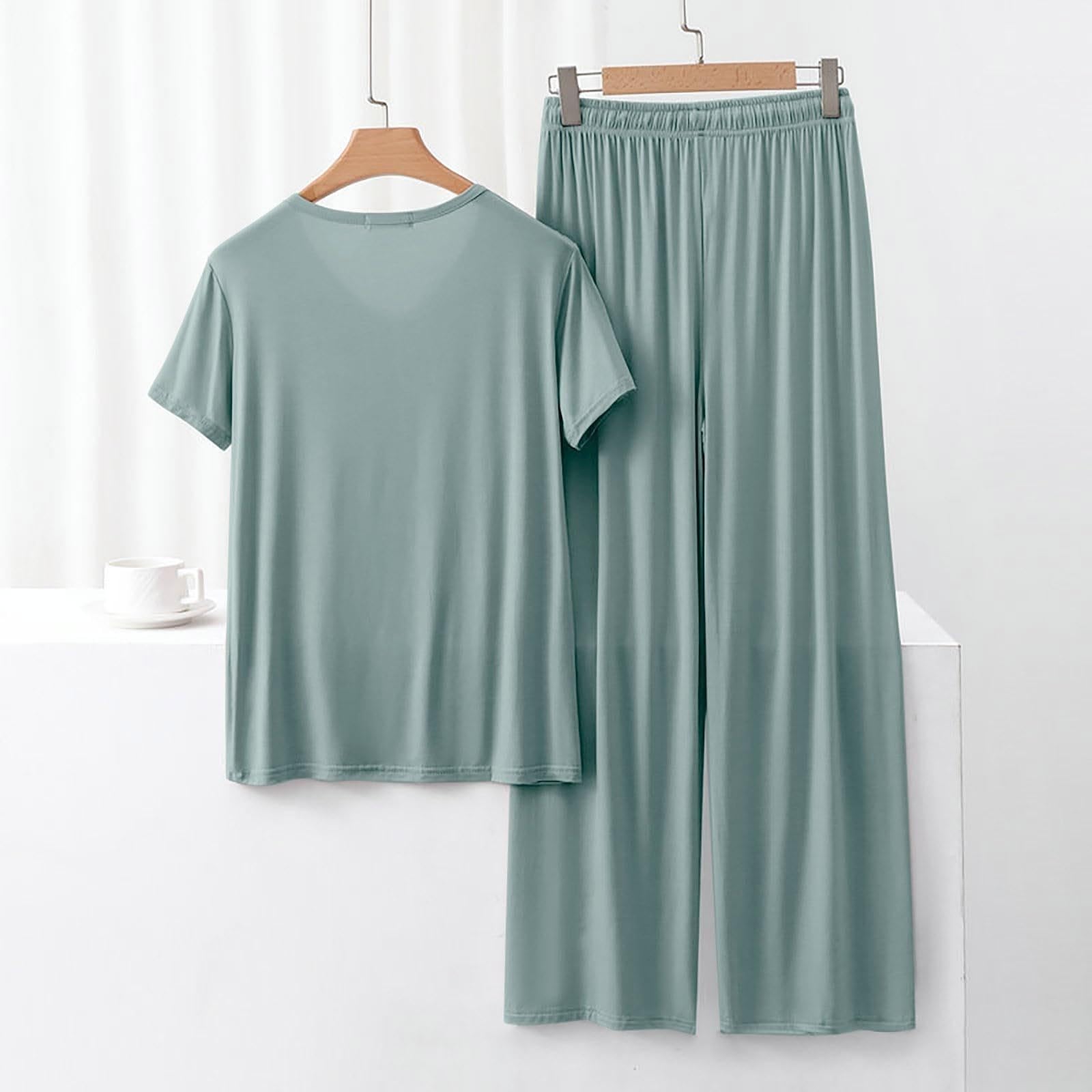Pyjama für Damen, Sommer, Shorty, sexy, Pyjama, Baumwolle, sehr große Größe | Nachthemden mit Kragen, Nachthemden, Bademantel, Caraco, elastischer Bund, Slacks, weich/weich, Pyjama-Set, Sweatshirt