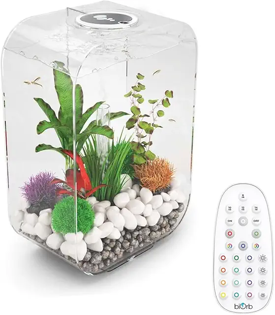 BiOrb Terrarium: 60L Clear Aquarium Fish Tank with Multi-Color LED Lighting