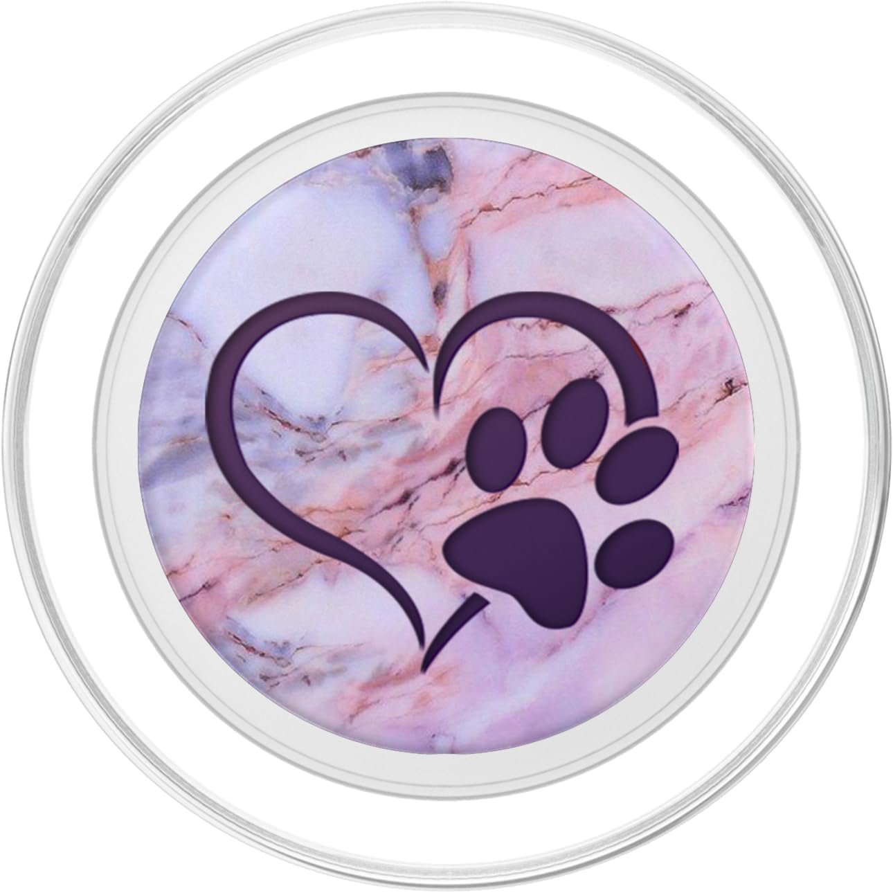 Purple Dog Paw Print Heart on Pink Blue Look PopSockets PopGrip for MagSafe