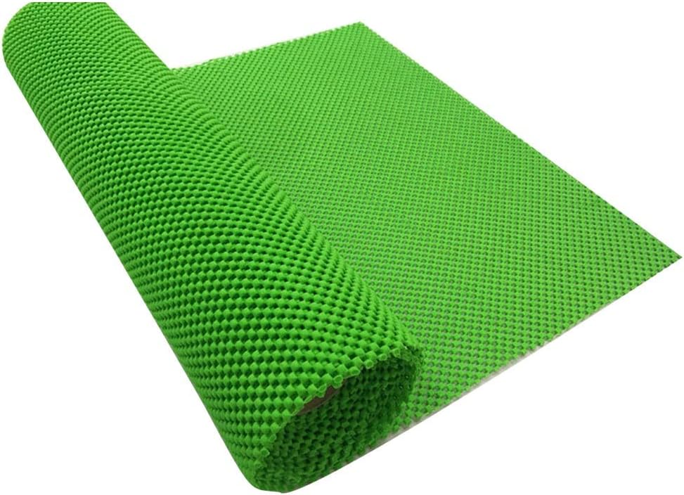 Cabinet Shelf Liner 3mm Thick Soft Anti-Slip Fridge Mat Pad Non Adhesive Kitchen Drawer Liner Easy Clean for Bathroom Shelves, Pantry, Tool Box (Color : Green, Size : 0.8m x 40m)