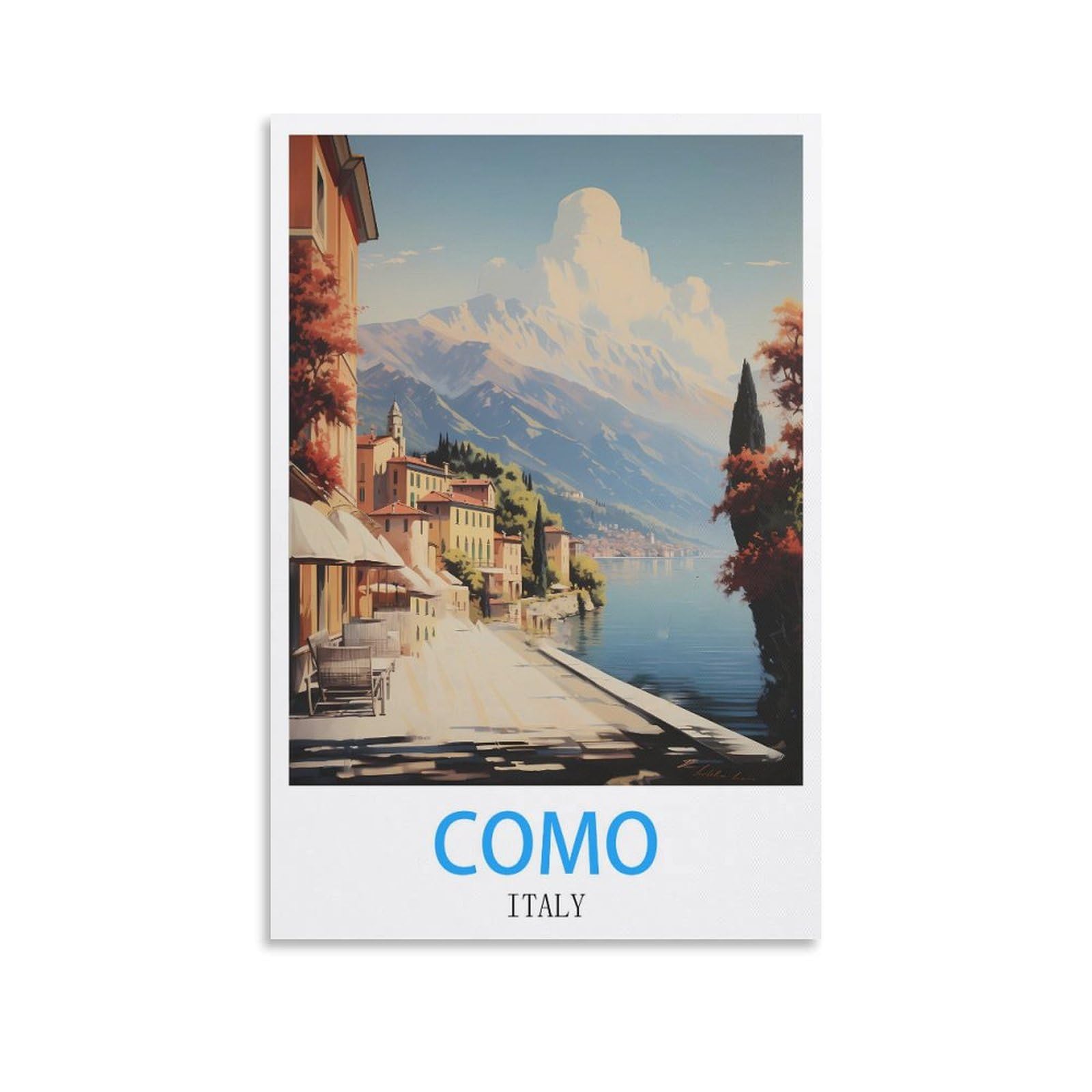 Metal Tin Sign Plaque Poster,Como Italys,Art Plaque Poster Wall Decor for Home Tool Room Bar Club Restaurant Cafe 20x30cm