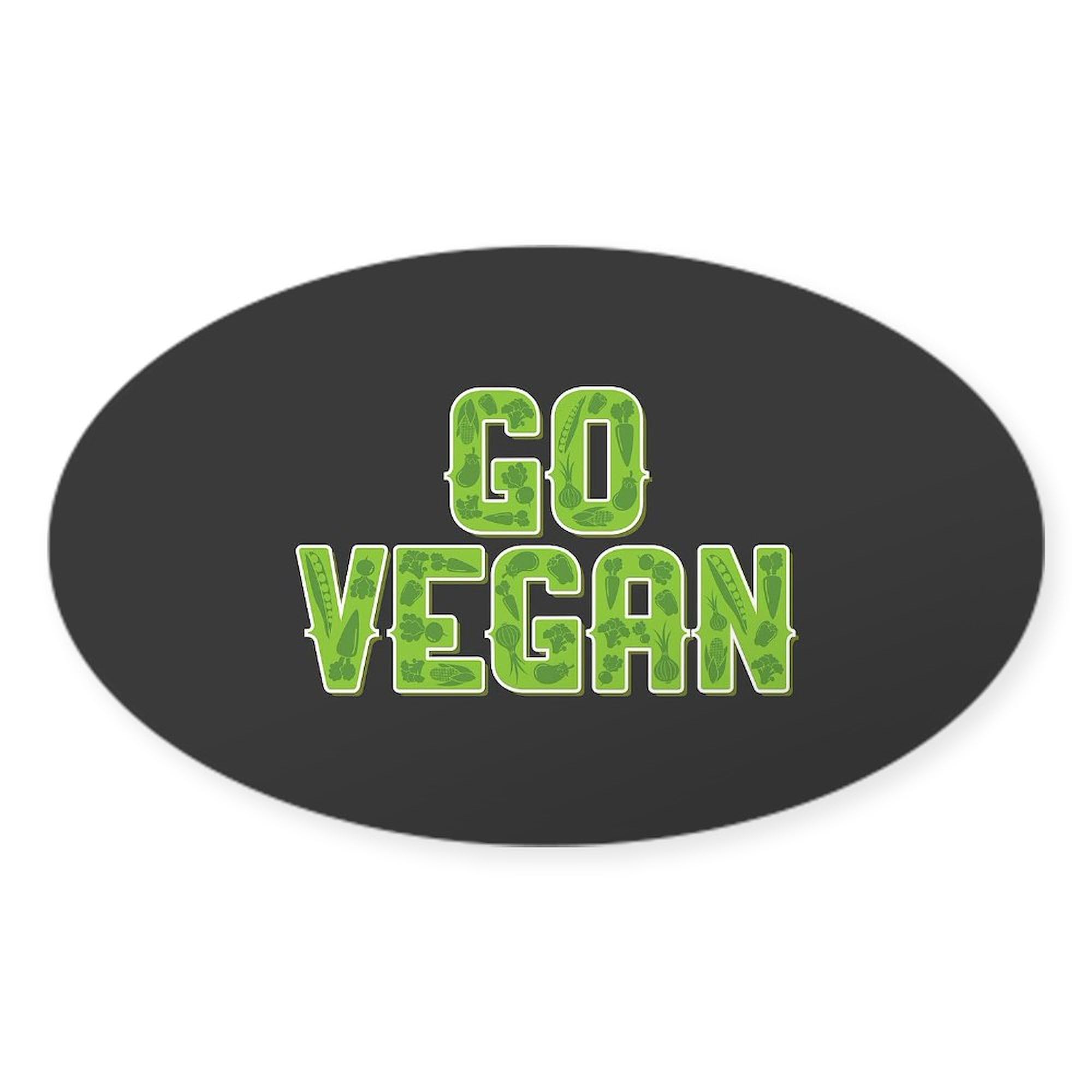 CafePress Go Vegan Oval Car Bumper Sticker