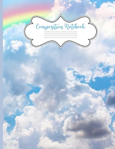 Composition Notebook: College Ruled Vintage Paper Notebook Journal: Cute Lined Notebook Journal for Girls and Boys, for writing lovers and authors – ... – College Ruled, 8,5x11 - Rainbow Pattern