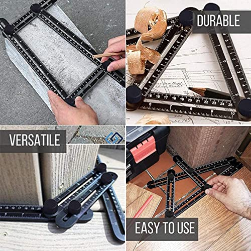 Règle multi-angle pliable RJJ en plastique pour mesures - 4