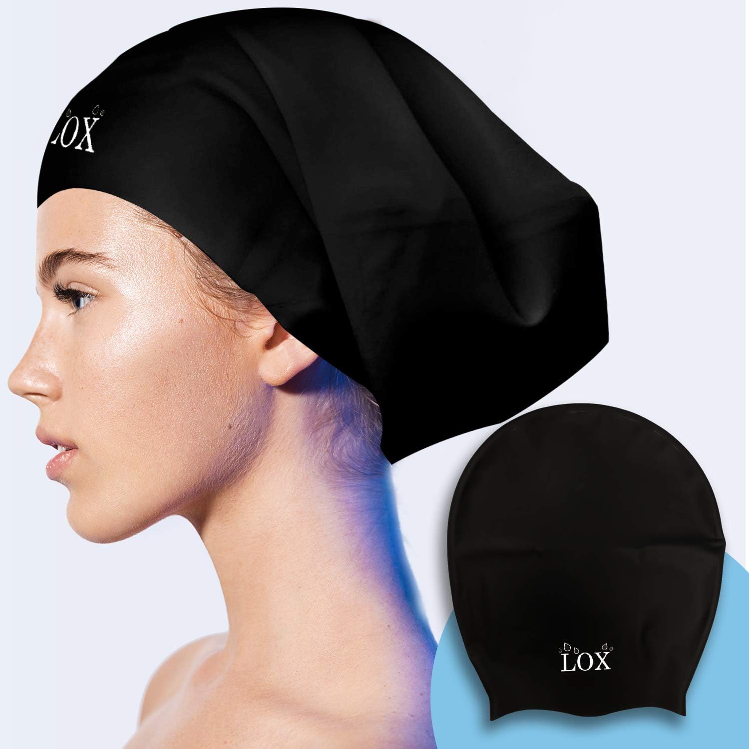 Extra Large Swim Cap for Very Long Hair, Silicone Shower