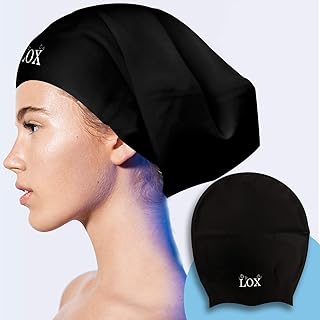 Extra Large Swim Cap for Long Hair, Silicone Shower Cap for Braids, Dreadlocks, Keeps Hair Dry While Swimming or Showering, Women or Men, Waterproof Afro Extensions Weaves