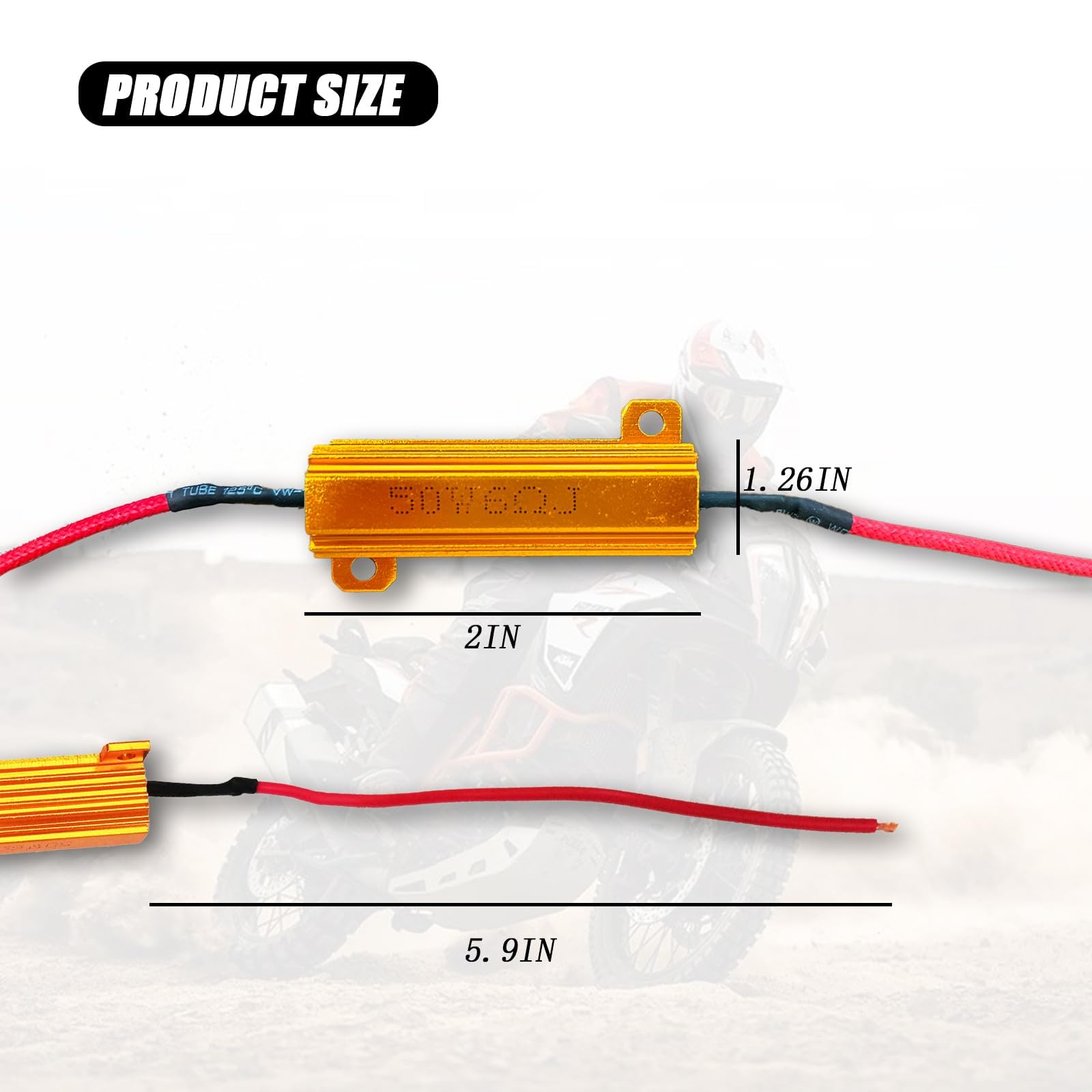 Set of 4 Load Resistors - 50W 6ohm Load Resistors to Correct LED Bulb Hyper Flash, Turn Signal Blink Error, and Flasher Adaptor for LED Turn Signal Lights - Resolve LED Turn Signal Error Codes Quickly