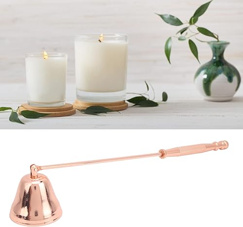 Miniatura 5 de Herramienta de extinción de velas, velas en forma de campana de acero inoxidable para el hogar para la cena (oro rosa)