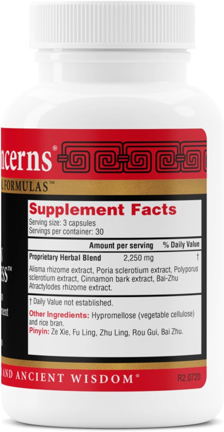 Health Concerns Drain Dampness – Kidney Support – Water Retention Relief – Chinese Herbal Formula with Alisma, Poria, Polyporus, Cinnamon – 2250 mg of a Proprietary Herbal Blend – 90 Capsules - Image 2