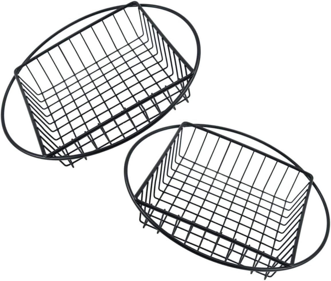 Cesta de pan de metal para patatas fritas, 2 unidades, bandejas de metal para servir colador inoxidable, soporte para patatas fritas, cesta de