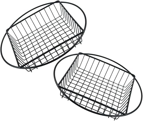 Cesta de pan de metal para patatas fritas, 2 unidades, bandejas de metal para servir colador inoxidable, soporte para patatas fritas, cesta de