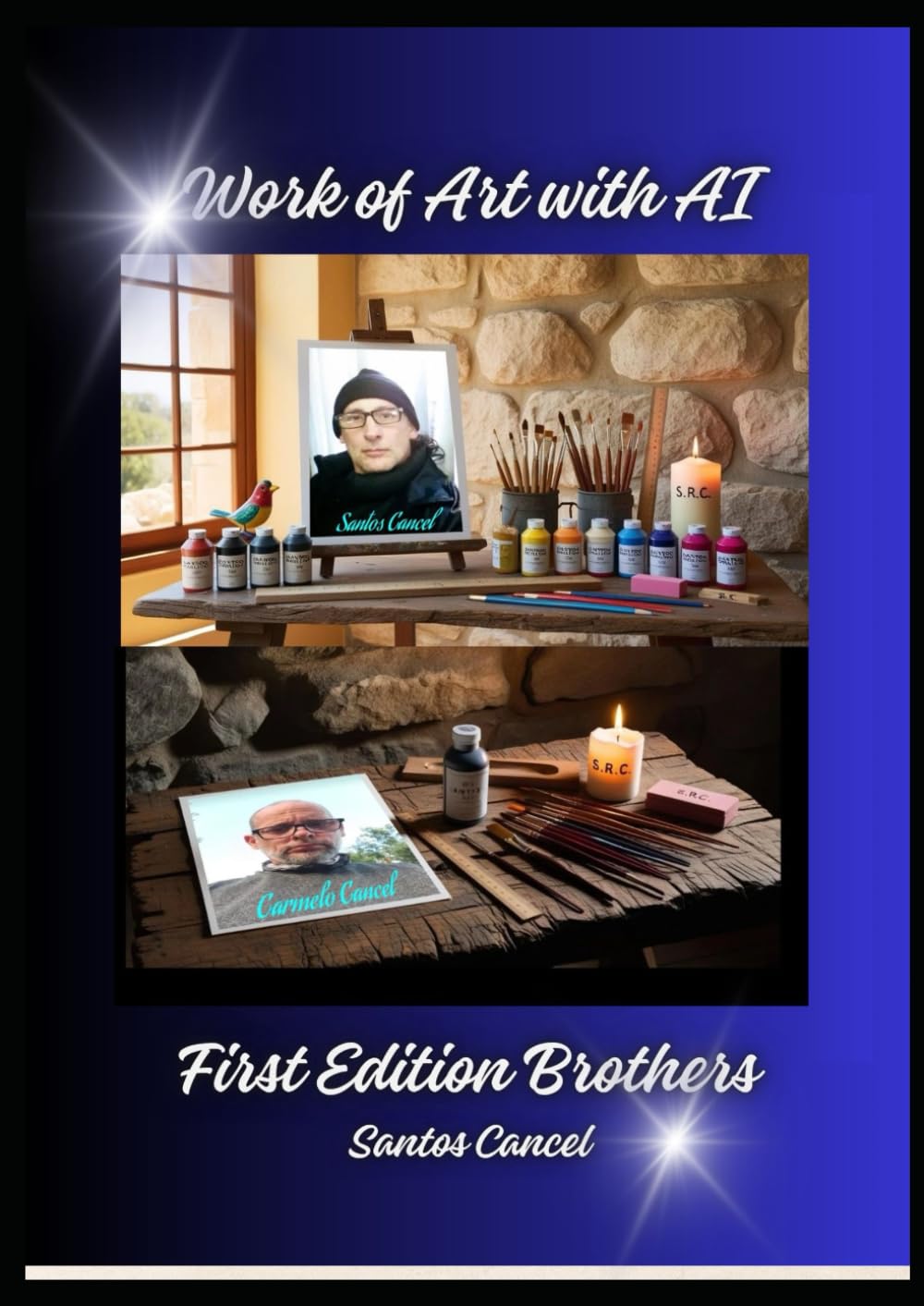 Artwork with AI First Edition Brothers : tableau moderne imprimé sur toile haute définition