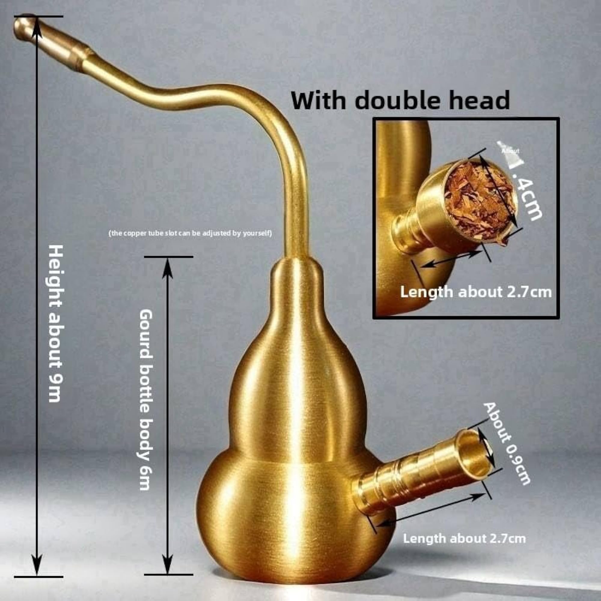 Traditional Brass Hookah Shisha Water Pipe, Handmade