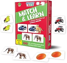 The Book Tree Bright Brain Match and Learn 60 Piece (30 Sets) Jigsaw Puzzle for Preschoolers, Educational Toy for Learning Picture Matching, Gifts for Kids Ages 3 to 6 by Majestic Book Club