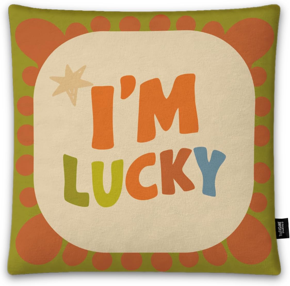Toothsome Studios I'm Stunning, I'm Lucky, Cute Kids Room Throw Pillow Cover Set, 15.75" x 15.75", Polyester, 2-Pack (I'mStunning/I'mLucky)