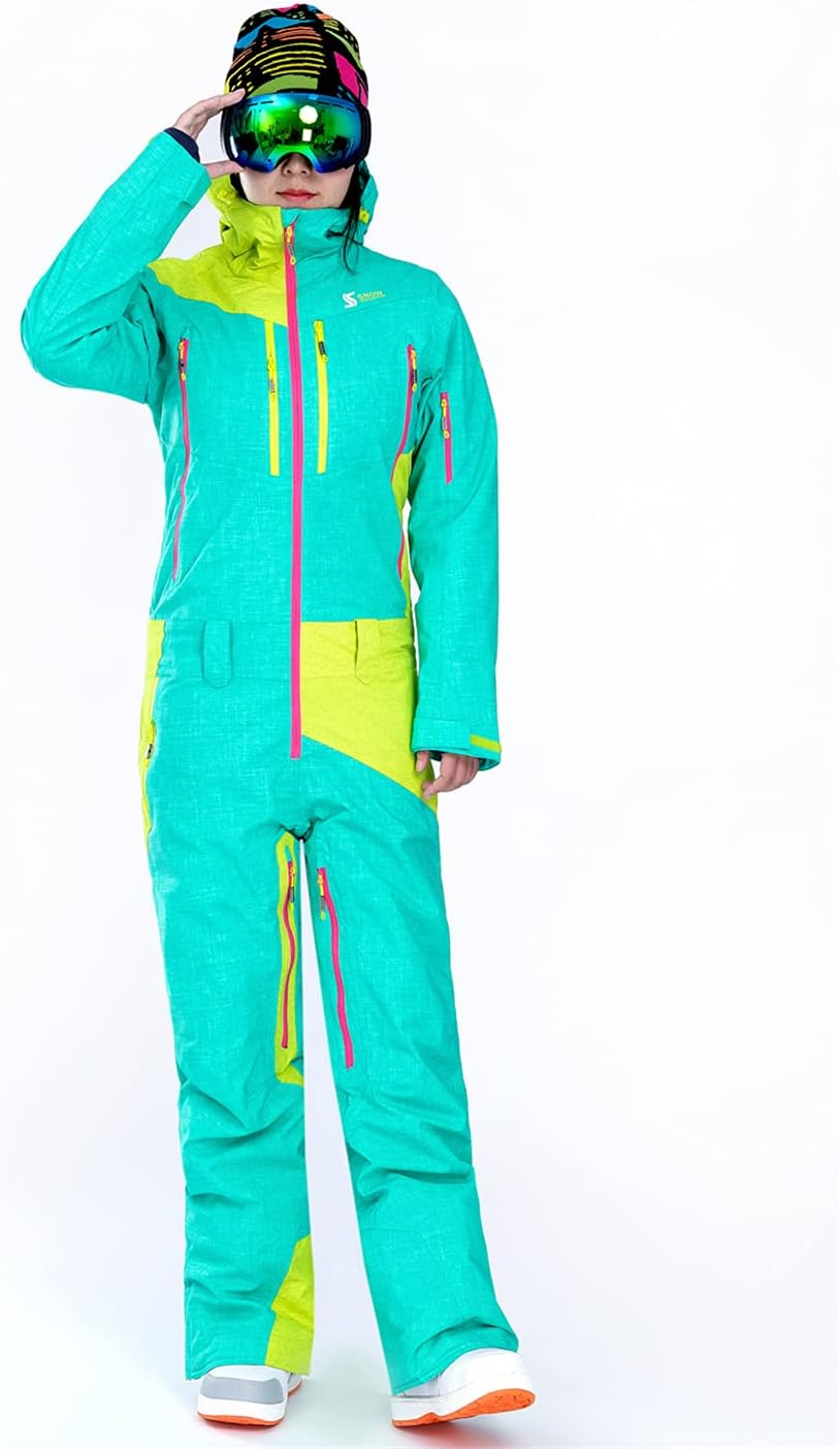 USDBE Ski Suit Women Warm Ski Jumpsuit Skiing Jackets and Pants Snowboard Snowsuit