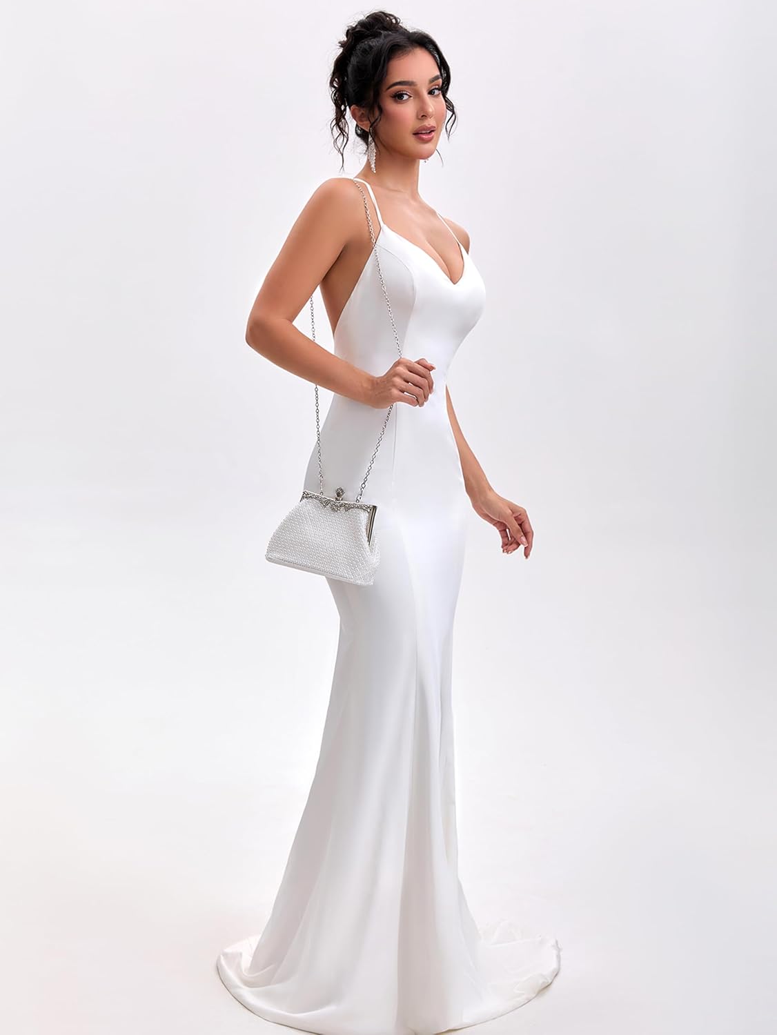 1920s Vintage Style Solid Color Beaded Evening Bag Simple Elegant Women's Clutch Suitable for Weddings, Parties - Image 3